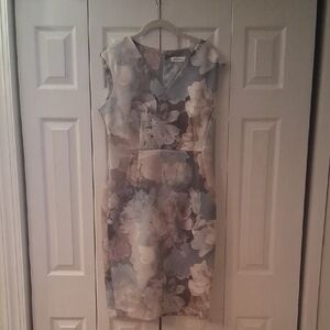 Calvin Klein Pastel Floral Midi Dress